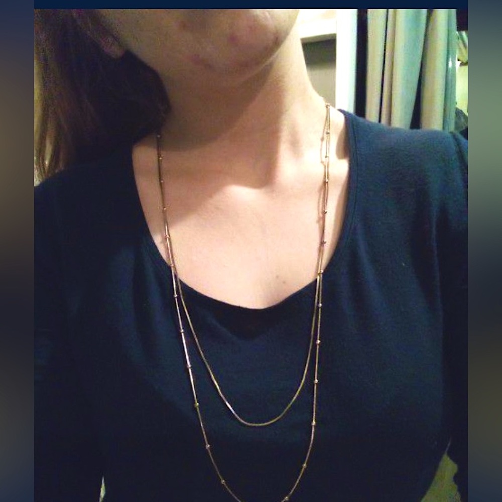 2 long necklaces Italy 925 silver gold chain